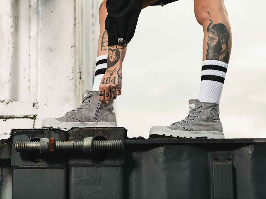 Palladium Pampa Zip Desertwash Dunkelgrau