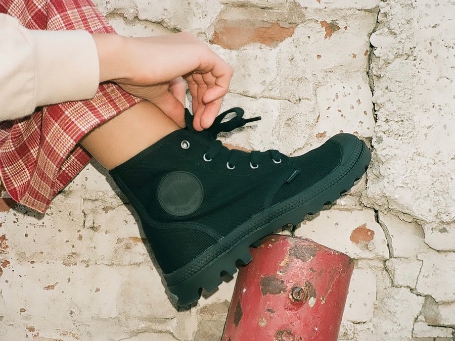 Damen Palladium Pampa Hallo Schwarz